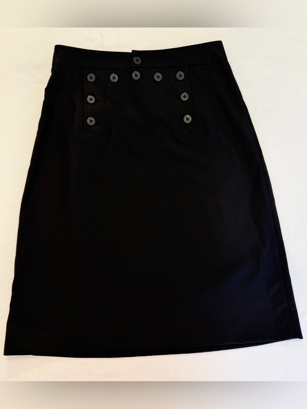 Madewell Black Sailor A-line Skirt with Button & Tie Detail Size 8 NWOT
